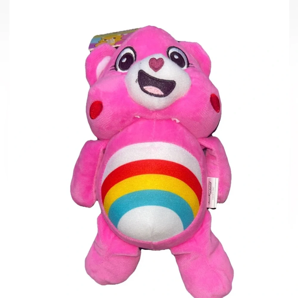 Care Bear 8 Inch Plush Cheer Bear Pink Rainbow Belly Stuffed Animal Toy For PETS